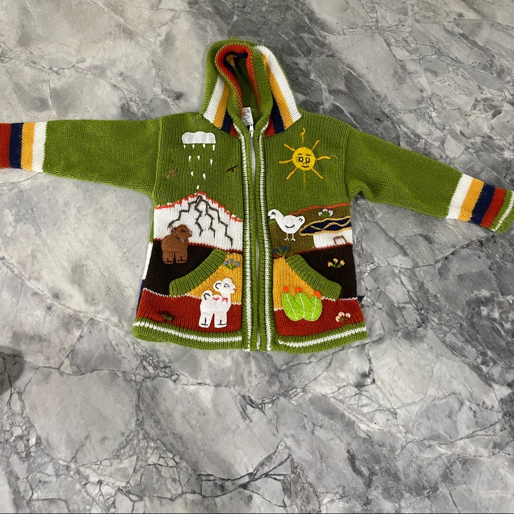 Kid’s Peruvian Sweater - Green Size 6